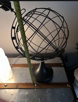 Vintage Celestial Nautical Globe Metal Toned Armillary Arrow Sphere Art. India.