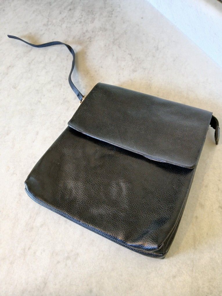 Black Leather Clutch 