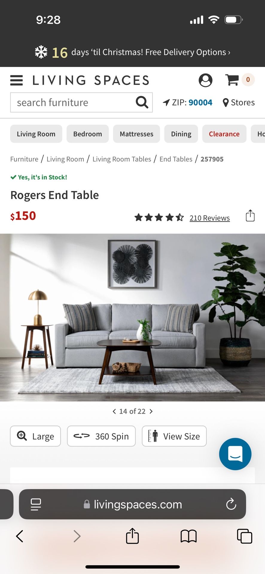 Living Spaces Rogers Coffee & End Table