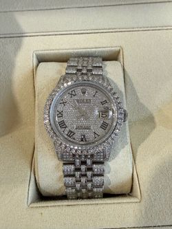 Rolex datejust iced out bust down diamond watch