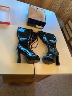 New Patent leather boots