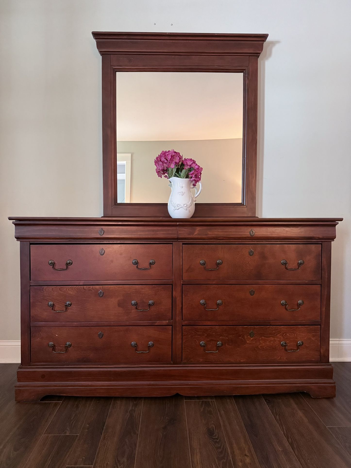Solid Wood Dresser & Mirror