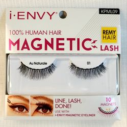 KISS i•Envy Reusable Magnetic Eyelashes KPML09 Au Naturale Remy 100% Human Hair
