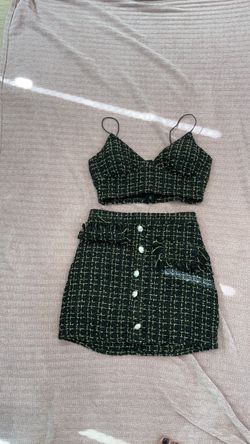Tweed Crop Top and Mini Skirt Set