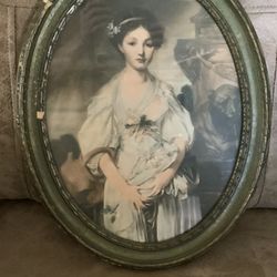 Vintage Framed Print – Young Girl with a Pitcher by Jean-Baptiste Greuze (1725–1805)  This beautiful vintage print features Young Girl with a Pitcher,