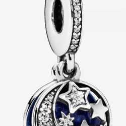 Pandora Moon & Blue Sky Dangle Charm