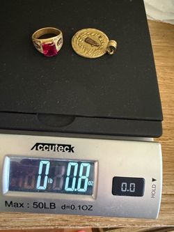 Solid 14K Yellow Gold Bundle - Heavy Ring and Centenario Pendant (23.3g)