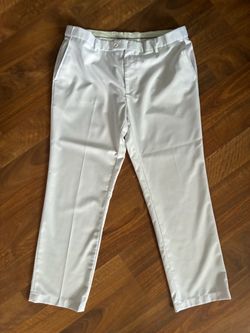 White Dress Pants Flat Front Trousers
