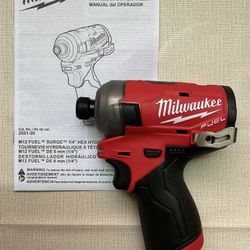 Milwaukee. M12 FUEL SURGE Lithium-Ion Brushless Cordless 3-Speed 1/4” HEX Compact Impact Driver (Tool Only). 2551-20.
