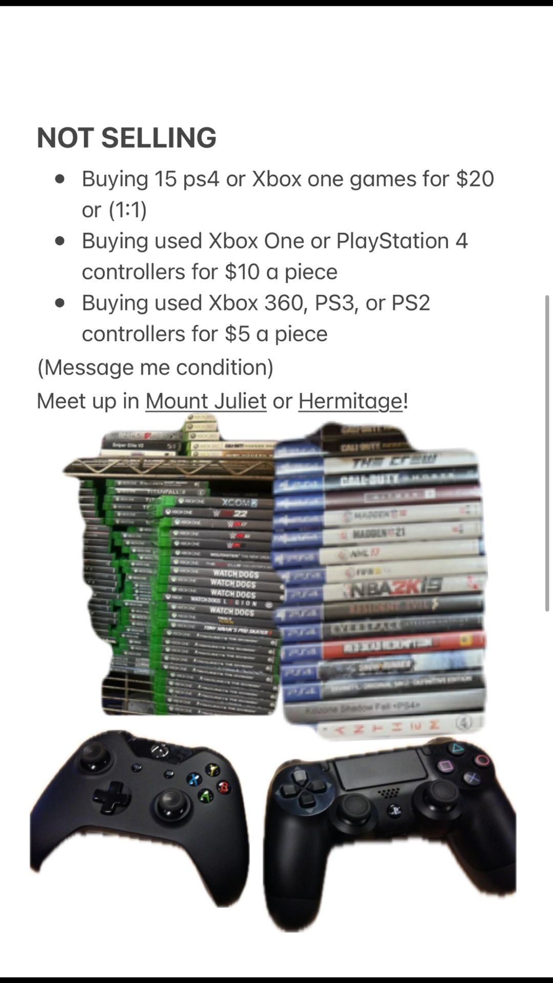READ DESCRIPTION if interested in selling old games or controllers!