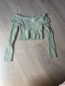 Light Green off the Shoulder Crop Top