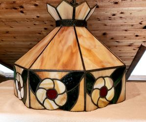 Vintage stained glass chandelier