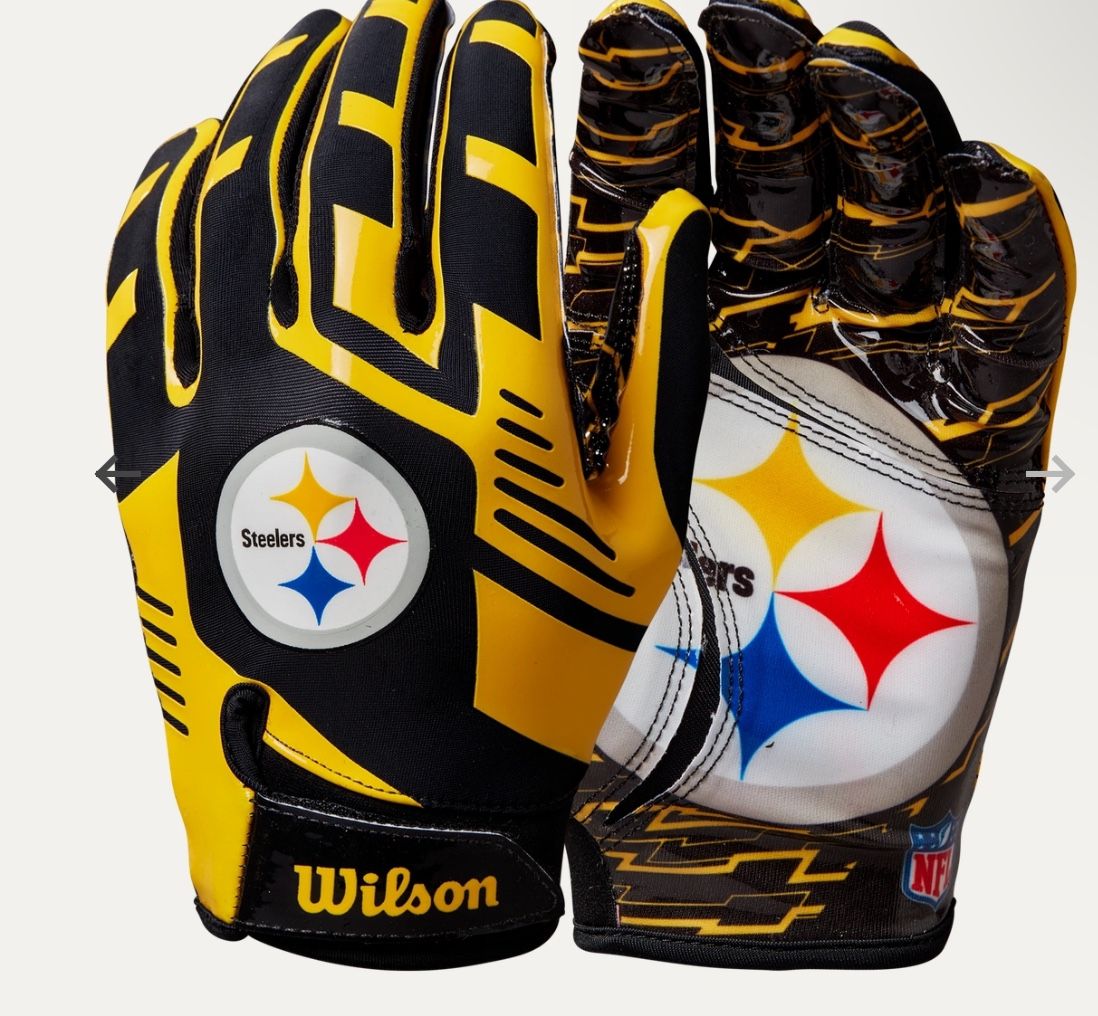 Steelers 2025 Wilson Adult NFL Stretch Fit Receivers Gloves size Adult Med