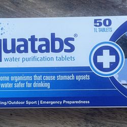 Aquatabs Water purification tablets (1 x 50 pcs) CR216, Outdoor, IFAK,Survival.