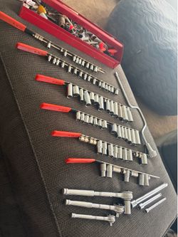 Vintage craftsman socket set and tool box