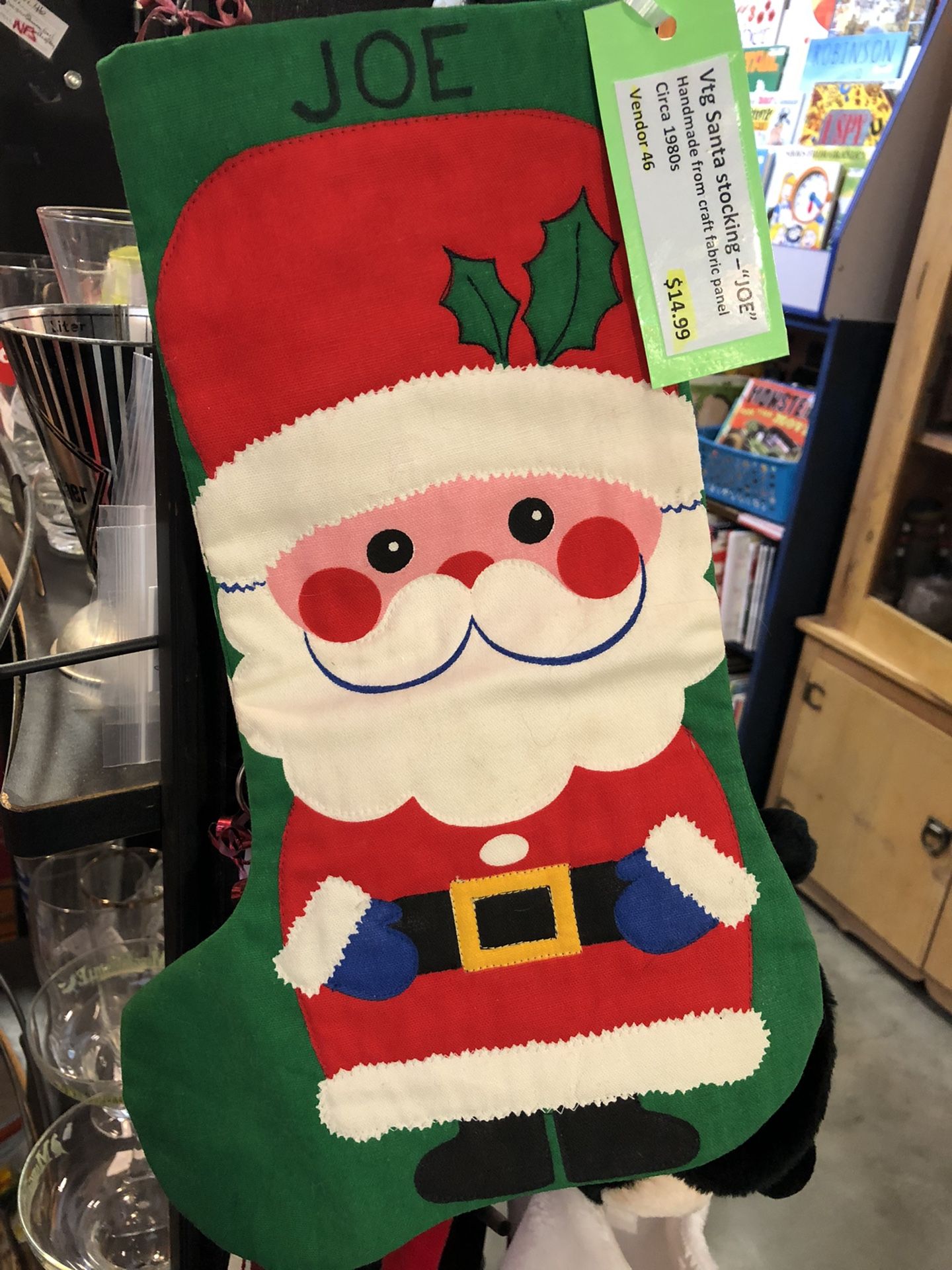 Vintage Santa Christmas stocking  “Joe”
