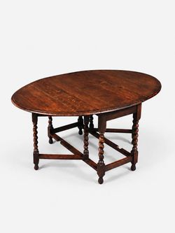 English Jacobean Revival Oak Gateleg Dining Table, c.1920's - Delivery Available