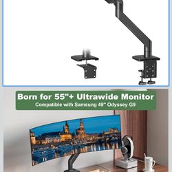 Heavy Duty Monitor Arm for 40 inch Screens up to 55lbs,