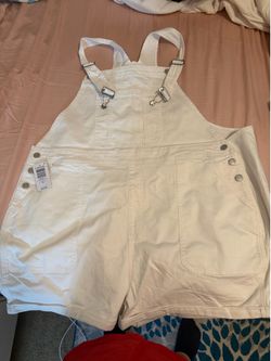 Torrid white overall shorts
