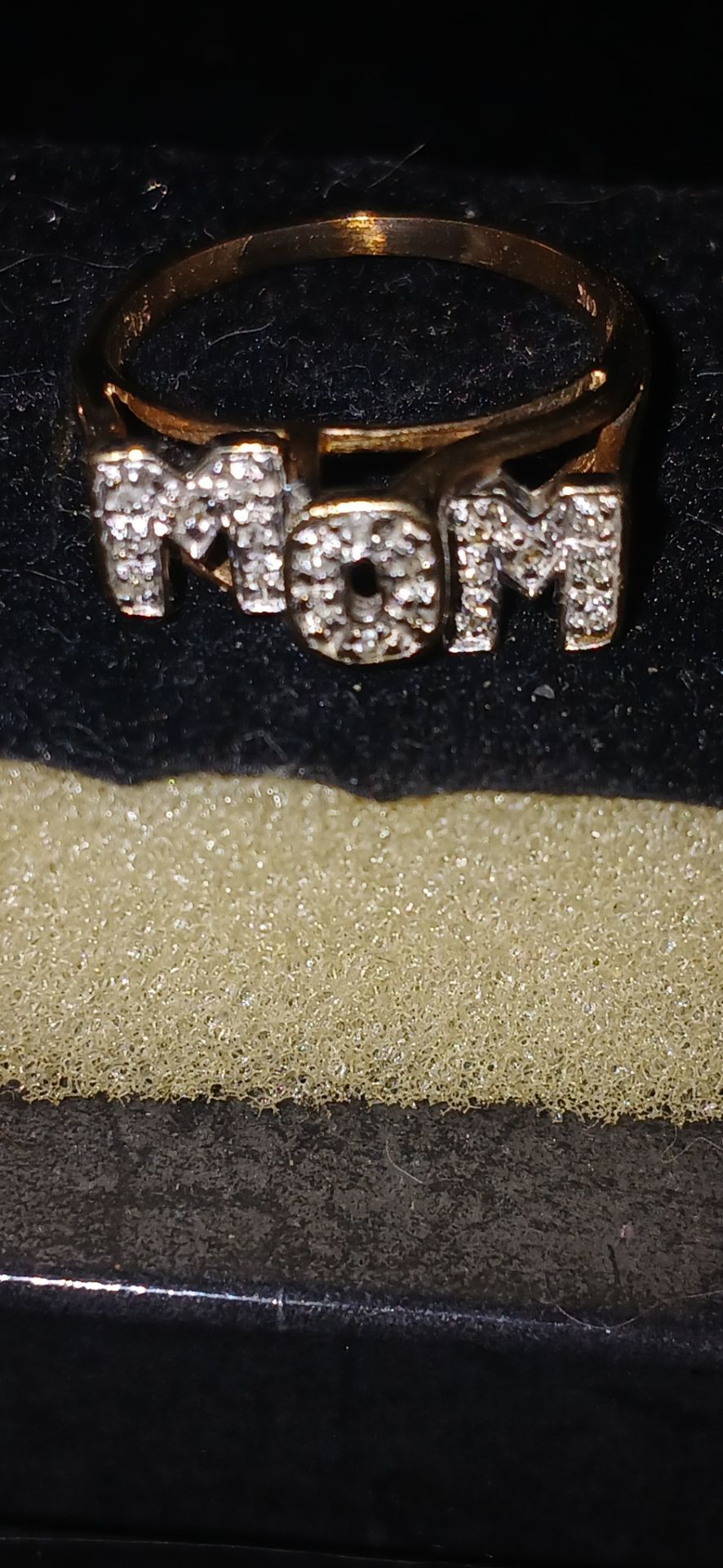 10k gold diamond MOM ring