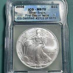 Silver Eagle Graded 1 Oz American .999