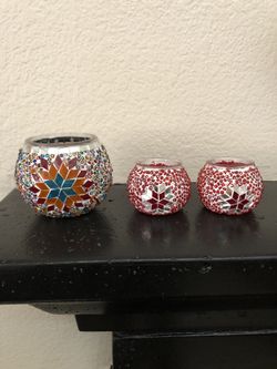 Handmade Glass Candle Holders