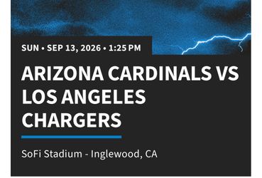 Arizona Cardinals vs LA Chargers: Sunday 13 Sep : 200 level seats