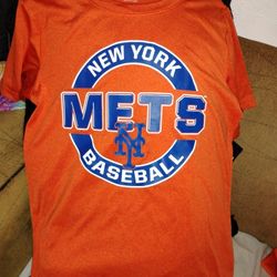 Boy's New York Mets Baseball Shirt! Spandex Type! Size 12/14! New! 