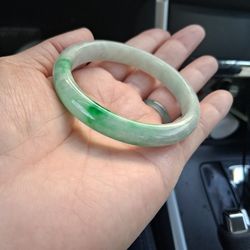 Certifies Size 57_58mm Green Emerald Jade Jadeist Burma Bangle 