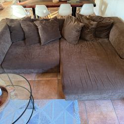 Comfy Chocolate Chenille Sofa Sectional 