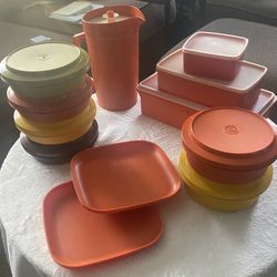 Vintage Tupperware Mainly Harvest Orange And Other Colors 
