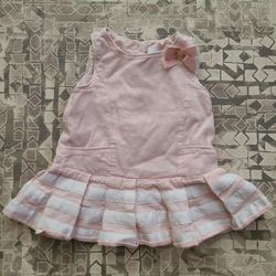 Camilla Pink Girls 24M Formal Dress with Rose Buttons and Frills