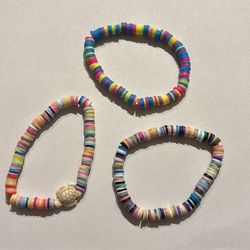 3 Clay bead bracelets!