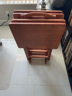 Set of 4 foldable wood tables