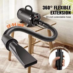 443*Dog Dryer, 2000W/2.7HP Dog Blow Dryer, Pet Grooming Dryer with Adjustable Speed and Temperature Control, Pet Hair Dryer with 4 Nozzles and Extenda