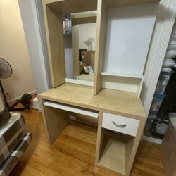 Desk With Built In White Board And Shelving
