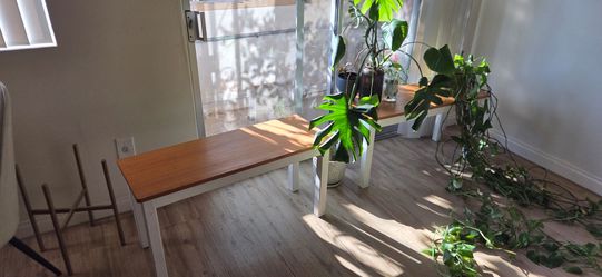 Matching wood benches