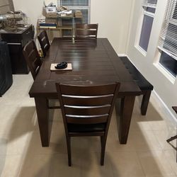 Dining Table With 4 Chairs And 1 Bench 