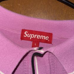 Supreme Stripe Rib L/S Knit Polo