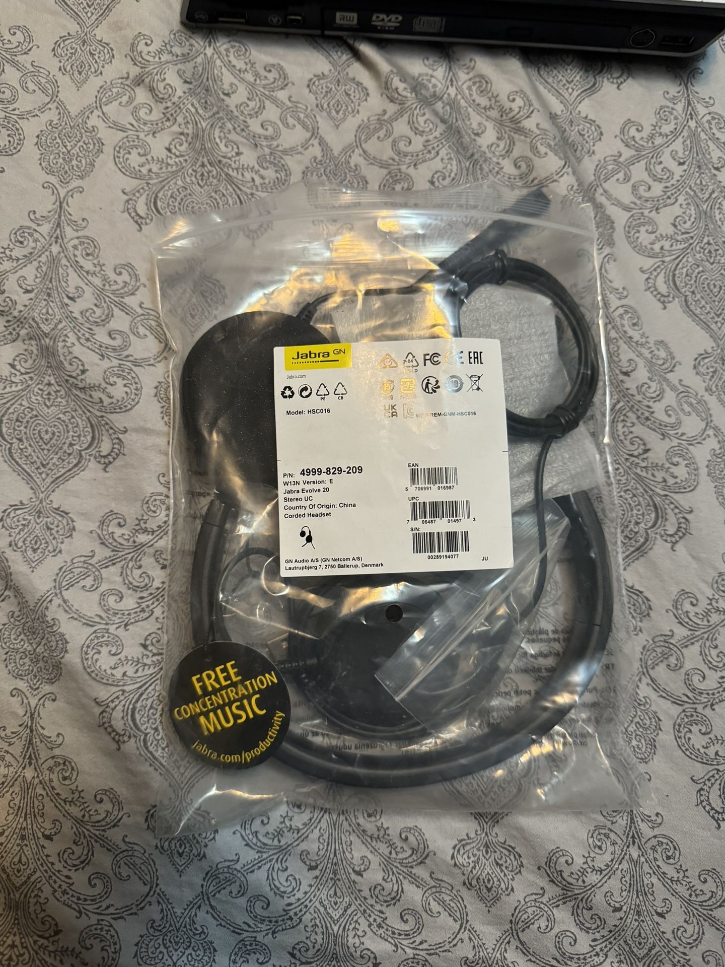 Jabra Evolve 20 UC Wired Headset with USB-A Controller & Noise Cancellation