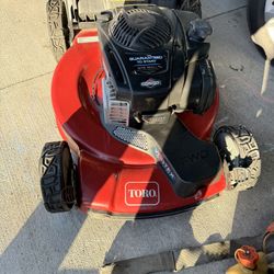 lawnmower and leaf blower