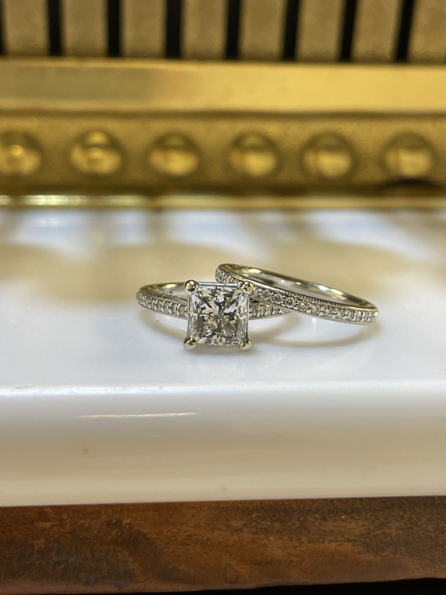 Natural Diamond Wedding Set