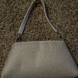 shiny silver purse 