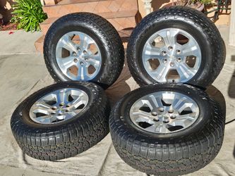 18" CHEVY WHEELS NEW TIRES FALKEN WILDPEAK AT3 TIRES