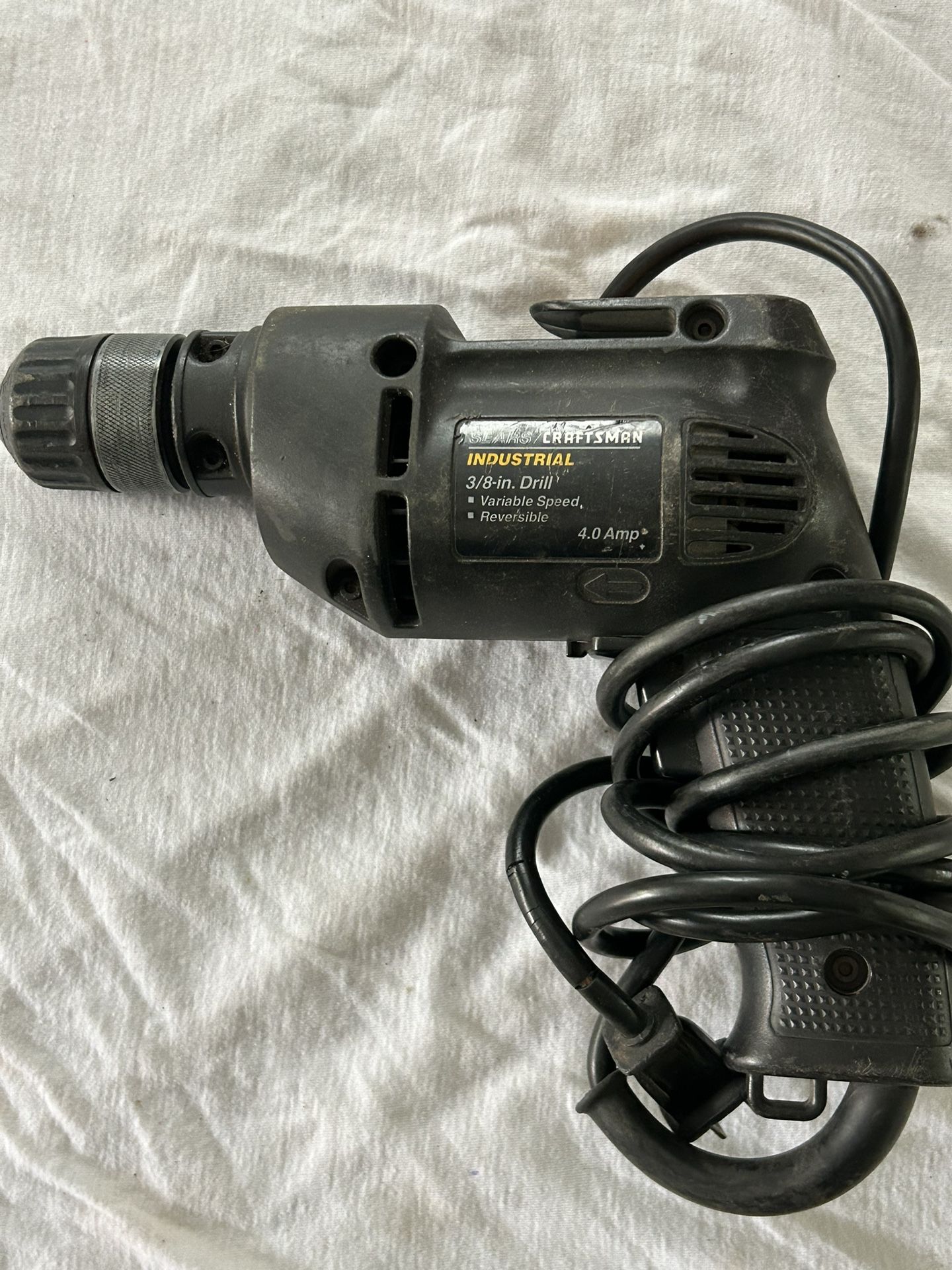 SEARS/CRAFTSMAN INDUSTRIAL 3/8" VSR DRILL. MODEL (contact info removed)41- Tested & Works!