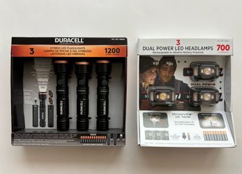 Camping backpacking illumination headlamp and torch flashlight set of 3 NEW