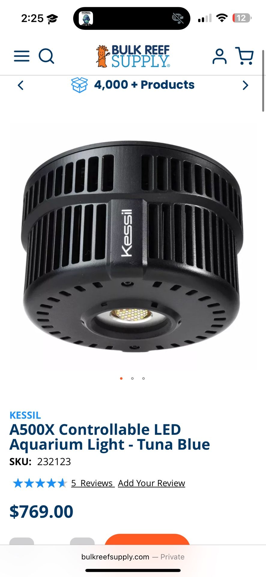Reef tank Light kessil