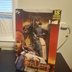 Pirates of The Caribbean at Worlds End 18 Inch Jack Sparrow Action Figure, Motion Activated Sound, Reel Toys, Neca