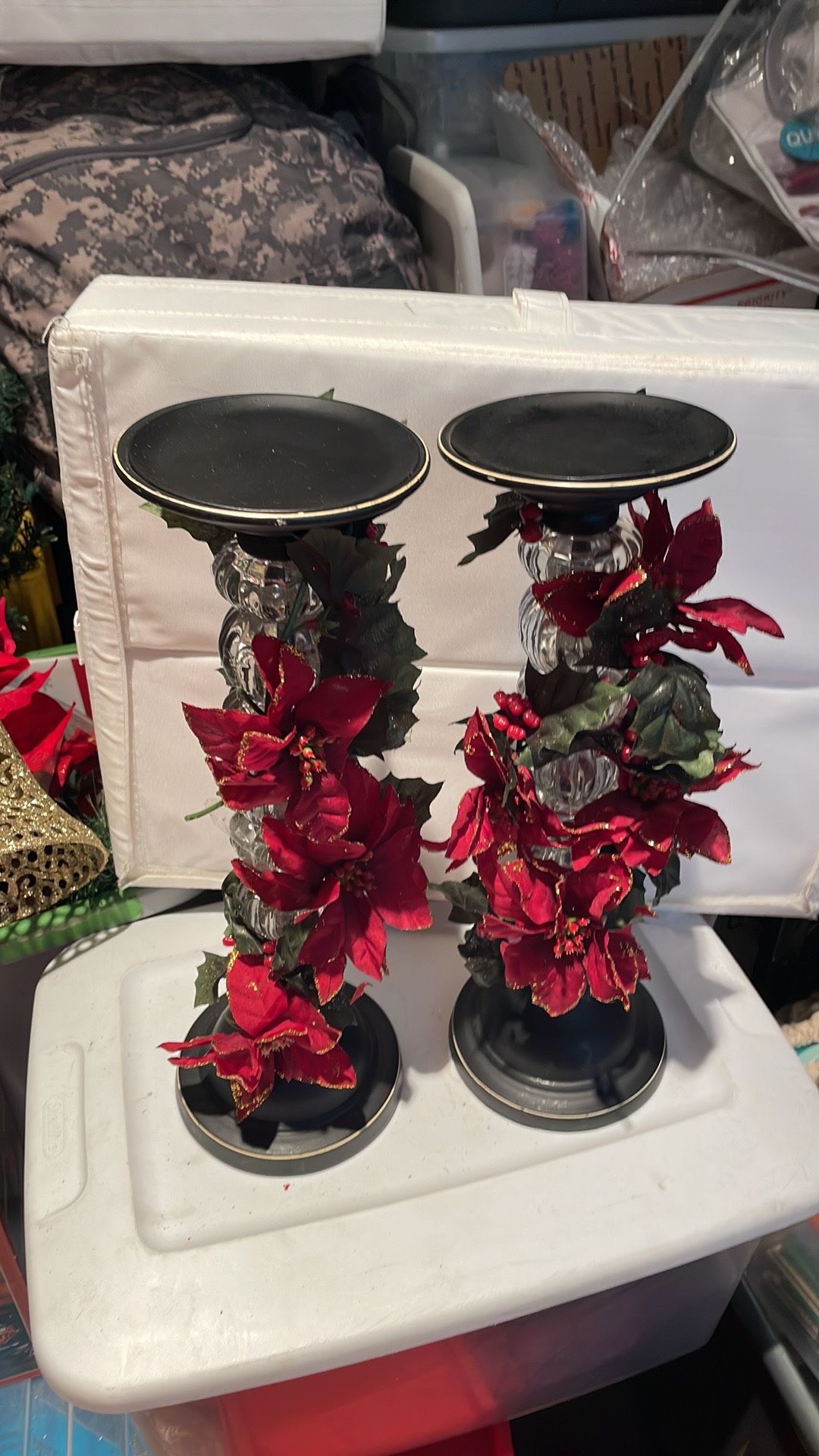 Poinsettia Unique Candle Holders