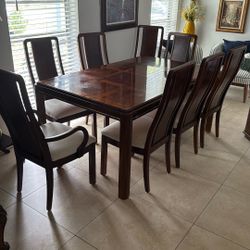 Table With 8 Chairs And Cabinet Set 